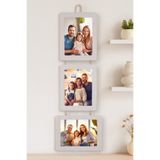 Studyo Plus İzmir Ahşap 3’lü İpli 15x21 cm 2 Dikey 1 Yatay Fotoğraf Çerçeve Vizon renk
