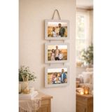 Studyo Plus İzmir Ahşap 3’lü İpli 15x21 cm Fotoğraf Çerçevesi Yatay Vizon