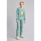 Stumble Guys Baskılı Bisiklet Yaka Uzun Kollu Regular Fit 2'li Pijama Takımı Erkek Çocuk