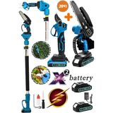 Sturdy 21 V 2,1 Metre Teleskopik Uzatma Akülü Dal Budama Testeresi ve Dal Kesme Makası Makinesi