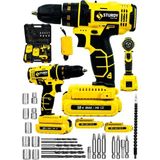 Sturdy 248 VF 14 AHH Çelik Şanzuman Bakır Sargılı Çift Akülü Şarjlı Matkap Vidalama 27 Parça Set
