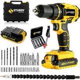STURDY 48V5AH Lion Çift Akülü Darbeli Turbo Şarjlı Matkap 27 Parça Setli Tork Ayarı ile