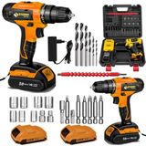 Sturdy 52V 6AH Lıon Sarı Çift Akülü Force Serı Turbo Şarjlı Vidalama Matkap 27 Parça Uç Setli