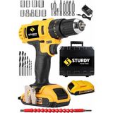 Sturdy 52VF 5mah Lityum Çift Akülü Vidalama New Technology Darbeli Şarjlı Matkap Seti 27 Parçalı