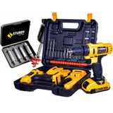 Sturdy 58 V 6Ah Lion Çift Akülü NEW Seri Darbeli Turbo Şarjlı Vidalama 27 Parça Uç Setli Matkap