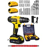 Sturdy 58V 6AH Lıon Sarı Çift Akülü Turbo Şarjlı Vidalama Matkap 27 Parça Uç Setli