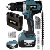 Sturdy 58V 8AH Lıon Çift Akülü New Express Seri Darbeli Turbo Şarjlı Vidalama Matkap 27 Parça Uç Setli