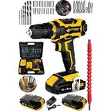 Sturdy 58VF 6 mah Lityum Çift Akülü Vidalama New Technology 27 Parça Darbeli Şarjlı Matkap