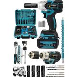 Sturdy 88 V 10 Ah Profesyonel Çift Akülü Cırcır + Mandren Şarjlı Somun Sıkma Torklu Vidalama Matkap 2 Alet 1 Makina Setli Çanta