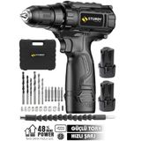Sturdy Black Seri 58 V 10 Ah Lion Çift Akülü Metal Şanzuman Akülü Vidalama Matkap