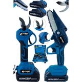 Sturdy Double Set 2'li Şarjlı Budama Makası - Şarjlı Dal Kesme Testere Leo-2'li-Set