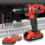 Sturdy Japon Tech 58 W 8 Ah 24 Parça Metal Şanzıman Darbeli Li-Ion Bataryalı Çift Akülü Vidalama Matkap