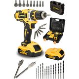 Sturdy Japon Techn 2022 Seri 58 vf 6ah Ly-4 Çelik Mandren- Şanzuman Şarjlı Çift Akülü Vidalama 30 Prç Setli