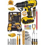 Sturdy Japon Technolo 58 V 8 Ah Lion Çift Akülü Metal Şanzuman 39 Parça Turbo Şarjlı Matkap
