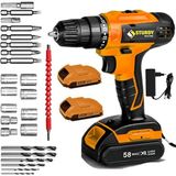 Sturdy Japon Technology 56 V 4 Ah Rock Seri Darbeli Çift Akülü Metal Şanzıman 27 Parça Şarjlı Matkap