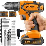 Sturdy Japon Technology 58V 6AH M-5 Metal Şanzıman Şarjlı Çift Akülü Vidalama 27PRÇ Uç Setli