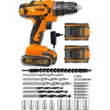 Sturdy Japon Technology 58V 6AH M-6 Metal Şanzıman Şarjlı Çift Akülü Vidalama 27PRÇ Uç Setli