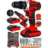 Sturdy Japon Technology New Seri Darbeli Metal Şanzuman Şarjlı Çift Akülü Matkap Işıklı 27PRÇ Uç Setli