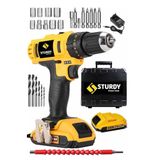 Sturdy New Seri 2024 Alman Technology Çelik Şanzuman 148VFF 12 Ah 2 Akülü Şarjlı Matkap