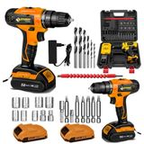 Sturdy New Seri 54 V 6 Ah Metal Şanzumanlı Li-Ion 27 Parça Çift Akülü Matkap