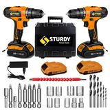 Sturdy New Seri 54 V 8 Ah Metal Şanzumanlı Calm Li-Ion Çift Akülü Matkap