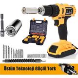 Sturdy Power Tools 58 V 6 A Darbeli NEW SERİ Professional 27 PARÇA Şarjlı Vidalama Matkap + 7 - 19 Çok Amaçlı Lokma Ucu
