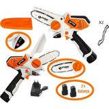 Sturdy Powerfull Saw Vr-X Brushless Li-On Akülü Dal Kesme Testere Bıçkı Makinası Çift Akülü Çift Zinicir ve Çift Pala ile