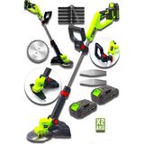 Sturdy Pro 2 Akülü K Ot Çim Çalı Diken Biçme Tırpanı Teleskopik Uzatmalı 21 Volt