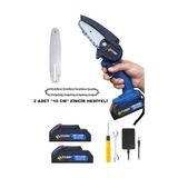 Sturdy Swiss Rivaxeling Series 92V 10 Ah Tech. Pro. 15 cm Pala ve Zincir Ağaç Kesme Testeresi Çift Akülü 3200WT Uzun Ömürlü Motor