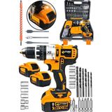 Sturdy Technology Darbeli 58 WF 5AH Sarı Xr Li-Ion Çift Akülü Şarjlı Vidalama Matkap Pro Set 30 Parça