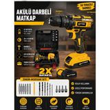 Sturdy Terazili Darbeli Metal Dişli Şanzuman Çift Akülü Şarjlı Vidalama Matkap 24 Parça Set