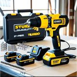 Sturdy Turbo Xr Dual 5 Pilli -Li-On Çift Akülü Metal Şanzıman Ultra 27 Parça Usta Setli Akülü Vidalama Darbeli Şarzlı Matkap