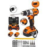 Sturdy Xr 21VOLT 5 Pilli Darbeli Çift Akülü 33 Parça Set Metal Şanzuman Çantalı Akülü Vidalama Şarjlı Matkap