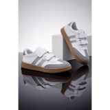 StWenn Beyaz Gri Cool Kids Retro Tarz Cırtlı Çocuk Spor Ayakkabı Konforlu ve Şık Günlük Sneaker