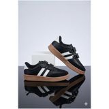 StWenn Siyah Cool Kids Retro Tarz Cırtlı Çocuk Spor Ayakkabı Konforlu ve Şık Günlük Sneaker