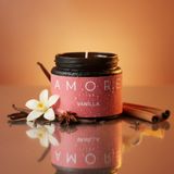 Stworkshop Amore Pink – Özel Tasarım Vanilya Kokulu Mum (250GR) Doğal Vegan Soya Wax | Ahşap Fitil | Özel Cam Kavanoz - 1 Adet