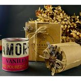 Stworkshop Amore: Vanilya Kokulu mum Dekoratif Hediyelik Özel Tasarım Doğal Vegan Soya Wax Mumu. 250gr. - 1 Adet