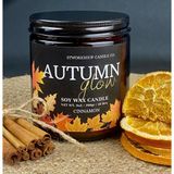 Stworkshop AUTUMN GLOW: Tarçın Aromalı Özel Tasarım Ithal Cam Kavanoz Ahşap Fitilli Dekoratif Mum - 390GR Büyükboy. - 1 Adet