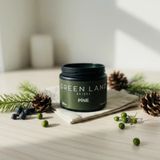Stworkshop Green Land – Özel Tasarım Çam Kokulu Mum (250GR) Doğal Vegan Soya Wax | Ahşap Fitil | Özel Cam Kavanoz - 1 Adet