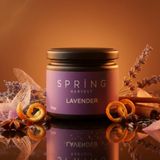 Stworkshop Spring – Özel Tasarım Lavanta Kokulu Mum (250GR) Doğal Vegan Soya Wax | Ahşap Fitil | Özel Cam Kavanoz - 1 Adet