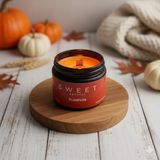 Stworkshop Sweet Pumpkin – Özel Tasarım Balkabağı Kokulu Mum (250GR) Doğal Vegan Soya Wax | Ahşap Fitil | Özel Cam Kavanoz - 1 Adet