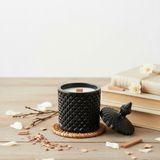 Stworkshop Yoğun Sandal Ağacı Kokulu, Hediyelik Bohem Dekoratif Beton El Yapımı Vegan Soya Wax Mum (250 Gr) - 1 Adet