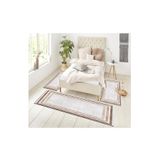 Sty Home Krem Dijital Baskılı 3 'Lü Yatak Odası Halısı Yolluk Takımı 80X150 2 Adet 80X300 1 Adet