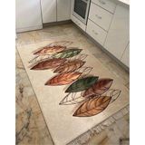 STY Home Yaprak Krem Kaymaz Tabanlı 120x180 cm Salon Halı
