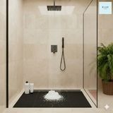 Style Banyo Duşpetek Mat Paspas, Kaymaz Islak Zemin Paspası -Ebat: Eni: 90 cm x 1 Mt. Siyah - 90 x 350 cm