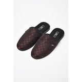 STYLE G&C Collection 385 Erkek Ev Terliği - Damalı Satranç Desenli Klasik Tasarım - Siyah/Lacivert/Bordo (BORDO, EU Ayakkabı Beden Sistemi, Yetişkin, Sayısal, Orta, 40)