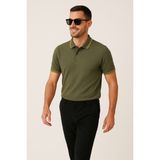 Style Line (Stil Sahibi Çizgiler) Polo Yaka Erkek Tişört - Haki - 2XL