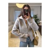 STYLE STOP Kadın Çift Fermuarlı Dik Yaka Triko Hırka