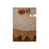 Style Yuvarlak Dantel Görünümlü Pvc Muşamba Mutfak Masa Örtüsü Sıvı Geçirmez Silinebilir /Ebat: 152 cm KREM - 152 x 152 cm