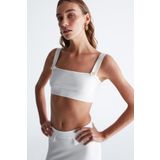 Styleboom X Peraluna ELIZABETH BRALET Düğme Detaylı Askılı Kadın Triko Bralet Ekru